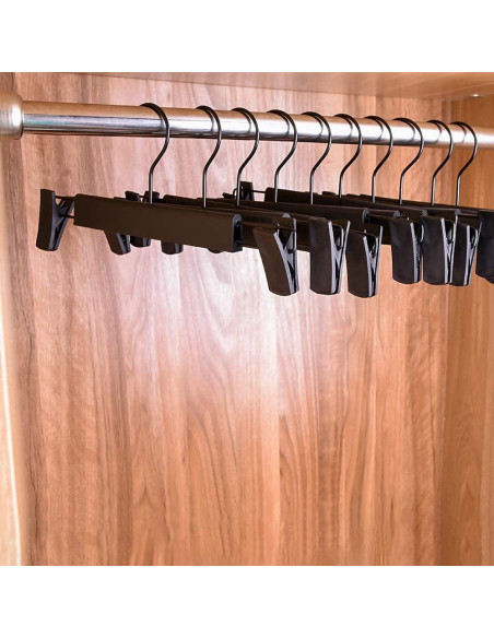 Perchas para Pantalones Lamitocs, 20 Pcs, Antideslizantes, Negros