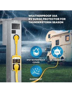Protector de Sobretensión Kohree 30A 10000J para RV Amarillo 2