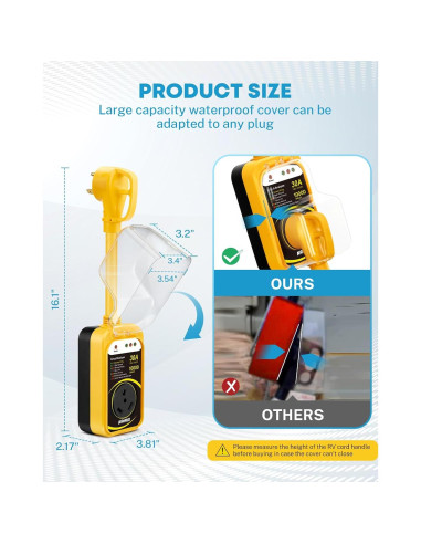 Protector de Sobretensión Kohree 30A 10000J para RV Amarillo