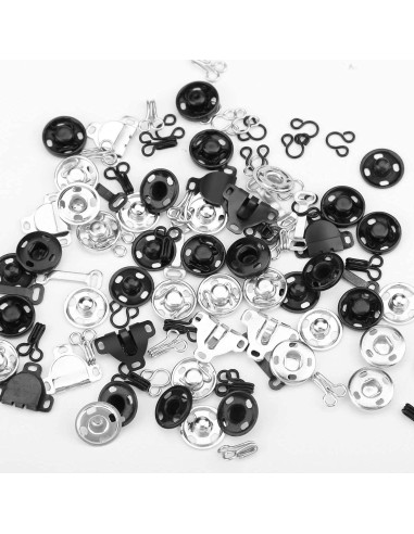 Broches para Coser BeautyChen - 50 Pares, 3 Estilos, 2 Colores