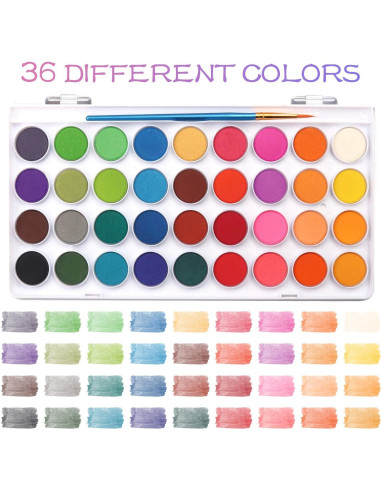 Set de Pintura Acuarela AROIC 36 Colores con 16 Pinceles
