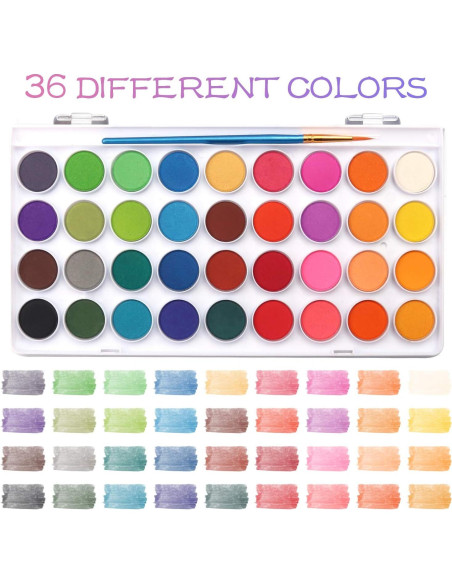 Set de Pintura Acuarela AROIC 36 Colores con 16 Pinceles