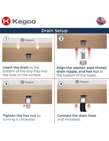 Bandeja de Goteo Kegco SESM-249D 61x23 cm Acero Inoxidable