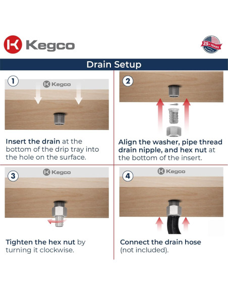 Bandeja de Goteo Kegco SESM-249D 61x23 cm Acero Inoxidable