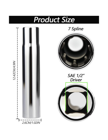 Llave de Enchufe para Tuercas de Picos OXDFK 7 Puntas 125mm