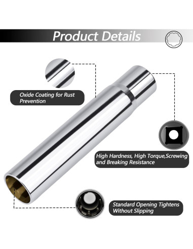 Llave de Enchufe para Tuercas de Picos OXDFK 7 Puntas 125mm