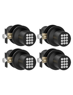 Cerradura de Puerta Sin Llave HIDALIFE con Teclado Negro Mate