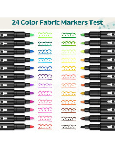 Marcadores de Tela Permanentes DAPAWIN 24 Colores Punta Fina 2