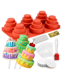 Kit de Molde para Cake Pop Juome 6 Cavidades Silicona