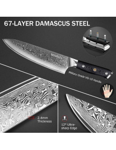 Conjunto de cuchillos de cocina MOSFiATA Damasco 3 piezas 2