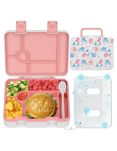 Caja de Almuerzo BEAQUEE Rosa Sirena 5.5 Tazas 6 Compartimentos