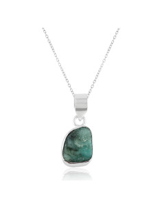 Colgante de Esmeralda Natural YASHEE 40.64 cm Joyería Plata