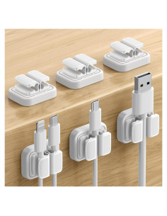 Organizador de Cables 6 Pack Lamicall Clips Adhesivos Blancos