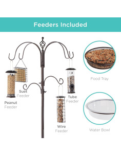 Estación de Alimentación para Aves Mejor Opción 4 Alimentadores 2