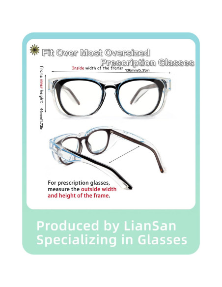Gafas de Seguridad LianSan Antivaho para Lentes Graduadas