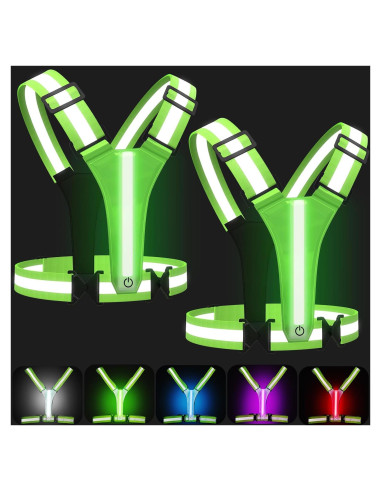 Chaleco Reflectante LED SAWNZC Ajustable para Correr 5 Colores