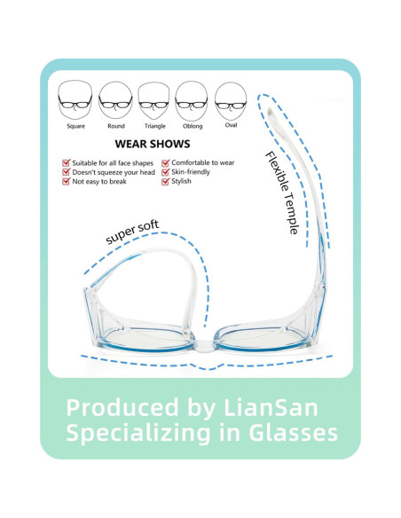Gafas de Seguridad LianSan Antivaho para Lentes Graduadas