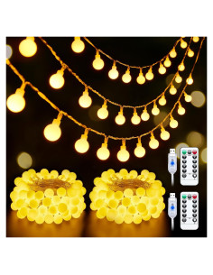 Luces de Cuerda USB Minetom 10m 100 LED Globo Blanco Cálido