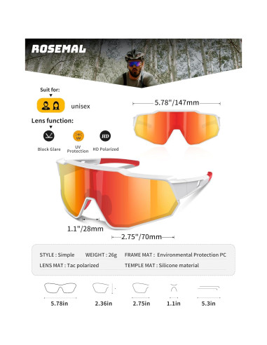 Gafas de sol polarizadas Rosemal 7259 UV400 para deportes