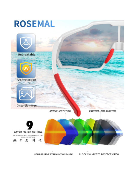 Gafas de sol polarizadas Rosemal 7259 UV400 para deportes