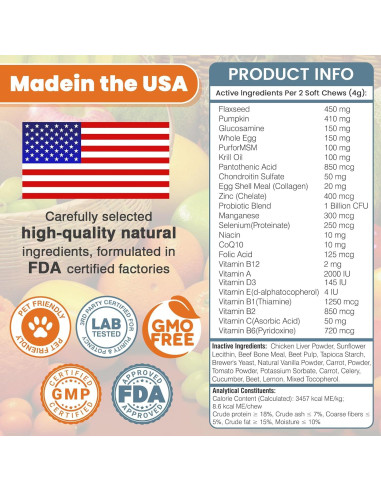 Multivitamínicos Masticables para Perros TTLXBL 300 Ct Pollo