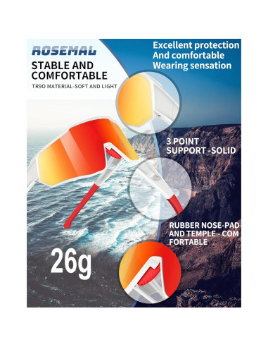 Gafas de sol polarizadas Rosemal 7259 UV400 para deportes