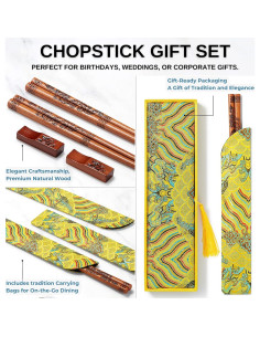 Palillos Reutilizables MUMSUNG Dragón 23.5 cm - 2 Pares 2