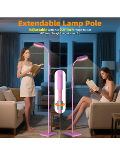 Lámpara de Pie LED PACOVY Rosa 120 LEDs 18W Regulable 2