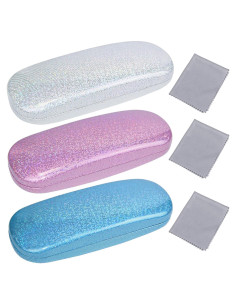 Estuche de Gafas 3 Piezas Duro con Paño de Limpieza