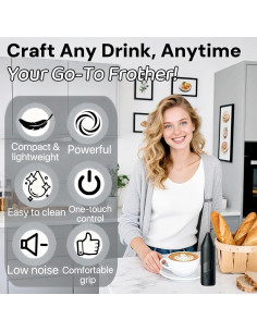 Espumador de Leche Eléctrico Bovoey 500W Negro 0.22L 2