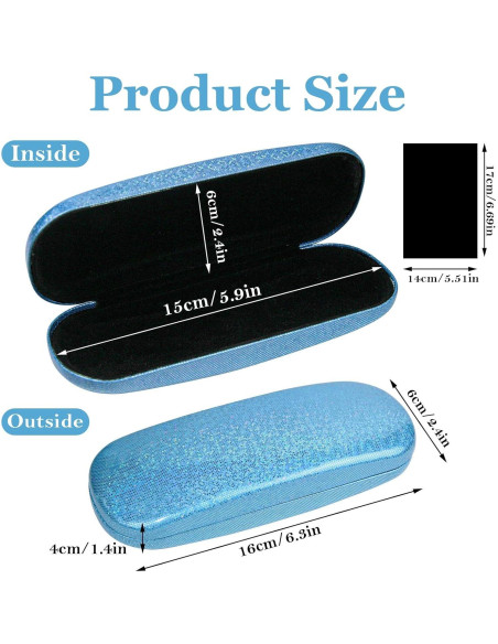 Estuche de Gafas 3 Piezas Duro con Paño de Limpieza