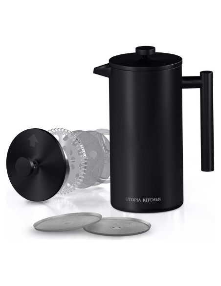 Prensa Francesa Utopia Kitchen 12 Oz Acero Inoxidable Doble Pared