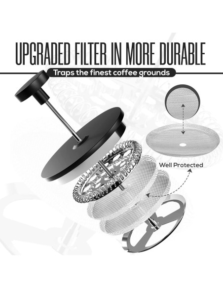 Prensa Francesa Utopia Kitchen 12 Oz Acero Inoxidable Doble Pared