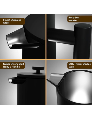 Prensa Francesa Utopia Kitchen 12 Oz Acero Inoxidable Doble Pared