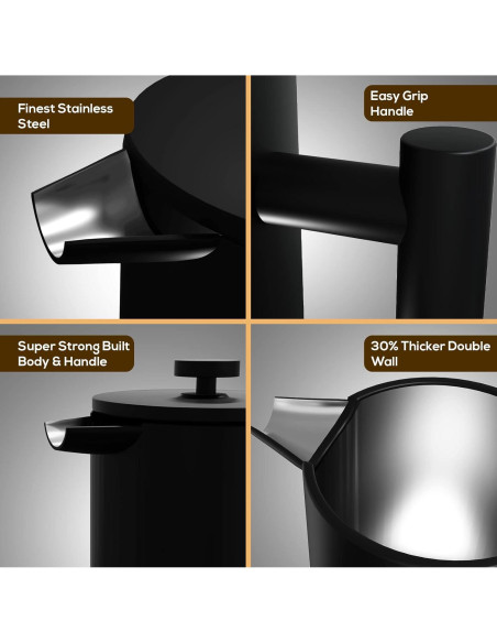 Prensa Francesa Utopia Kitchen 12 Oz Acero Inoxidable Doble Pared