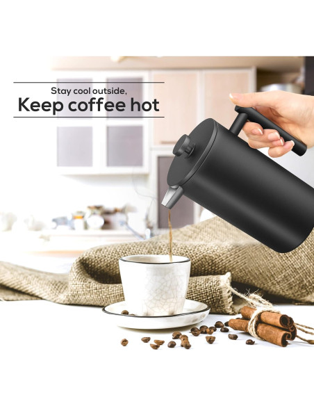 Prensa Francesa Utopia Kitchen 12 Oz Acero Inoxidable Doble Pared