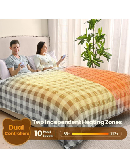 Manta Eléctrica Bearhug Queen 84x90 Terciopelo 10 Niveles