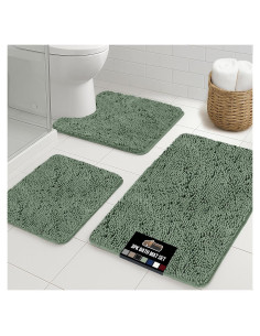 Juego de Alfombras de Baño Gorilla Grip 3 Piezas Salvia