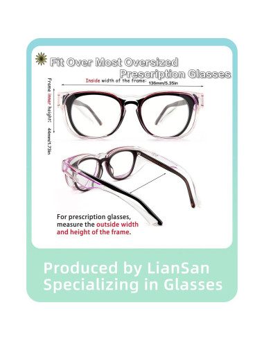Gafas de Seguridad LianSan Antivaho sobre Lentes Graduadas