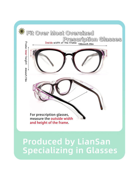 Gafas de Seguridad LianSan Antivaho sobre Lentes Graduadas