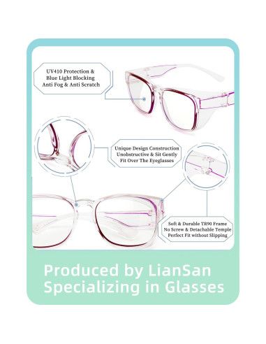 Gafas de Seguridad LianSan Antivaho sobre Lentes Graduadas