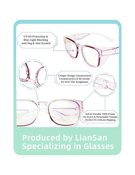 Gafas de Seguridad LianSan Antivaho sobre Lentes Graduadas