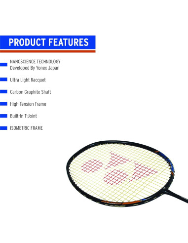 Raqueta de Bádminton YONEX Nanoray 10F 77g Pre-ensamblada