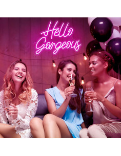 Cartel de Luz Neón Kavaas Hola Preciosa Rosa 30.5x41.6cm 2