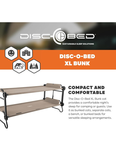 Banco Convertible Disc-O-Bed Extra Grande para 2 Personas Beige