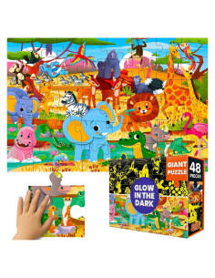 Rompecabezas de Suelo QUOKKA Safari Brilla en la Oscuridad 48 Piezas