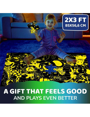 Rompecabezas de Suelo QUOKKA Safari Brilla en la Oscuridad 48 Piezas