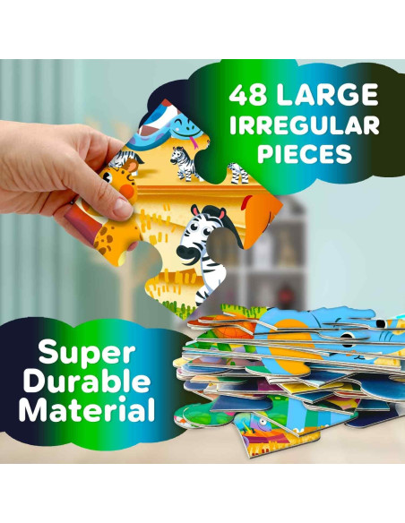 Rompecabezas de Suelo QUOKKA Safari Brilla en la Oscuridad 48 Piezas