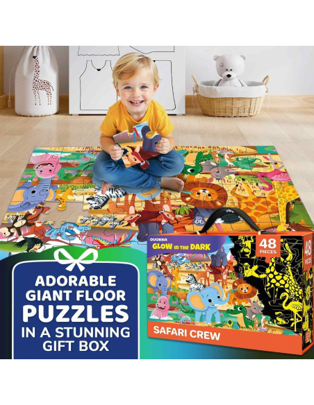Rompecabezas de Suelo QUOKKA Safari Brilla en la Oscuridad 48 Piezas