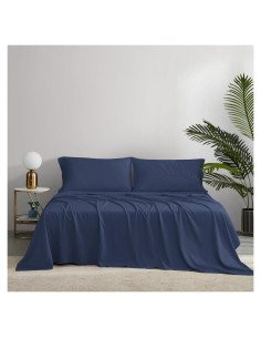 Juego de Sábanas Doble NATUREFIELD 100% Rayón Bambú 4 Piezas